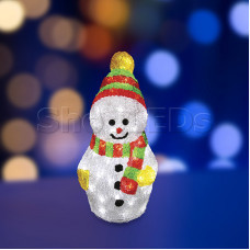 Акриловая светодиодная фигура "Снеговик с шарфом" 30 см, 40 светодиодов, IP 44, понижающий трансформатор в комплекте, NEON-NIGHT, SL513-275