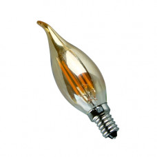 E14-5W-3000K Лампа LED (Свеча на ветру золото Филомент)